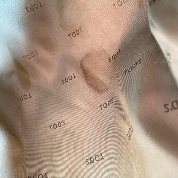 Tods coated canvas two way bag blue with tan leather trim - Picture 11 of 15